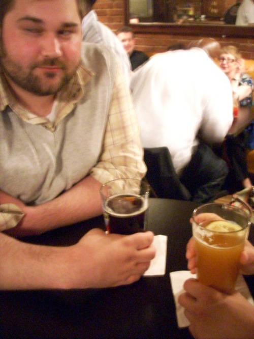 James with pint.